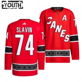 Carolina Hurricanes Hockeydrakt Jaccob Slavin 74 2022-23 Rød Reverse Retro 2.0 Adidas Authentic - Barn
